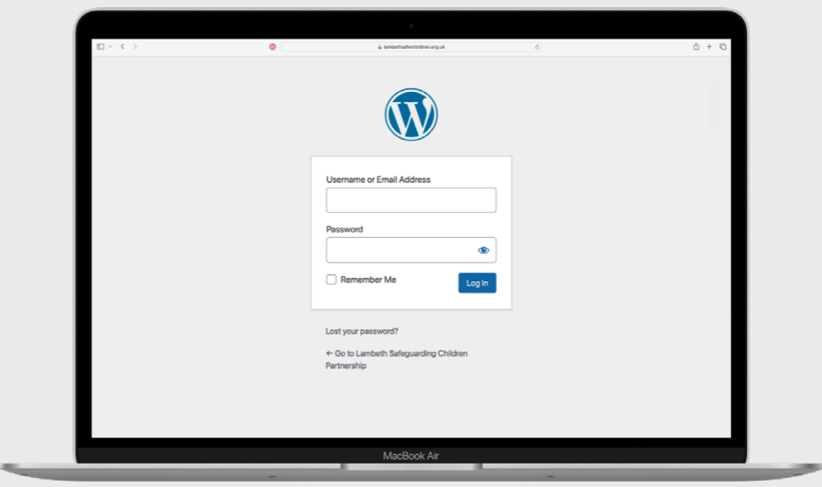 Screenshot of Wordpress