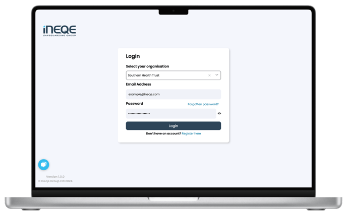 SRC log in mock up