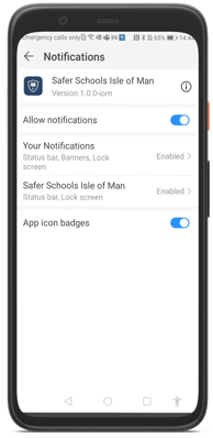 SS IOM android notifications